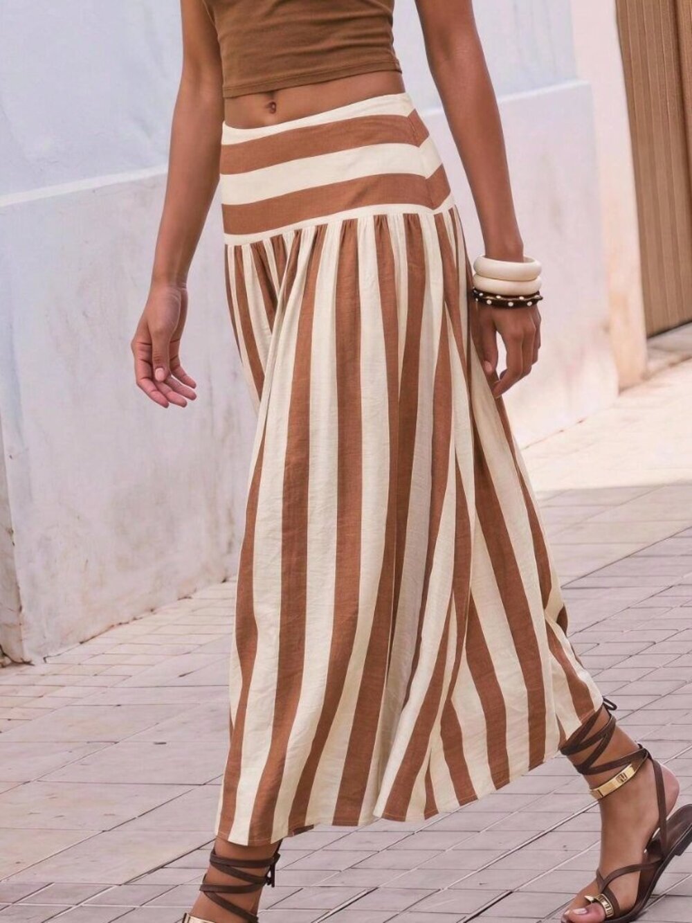 Multicolor Casual Women's Pleated Boho Skirt